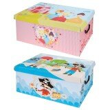 Kids Pirate or Princess Design Folding Room Tidy Bedroom Toy Storage Box