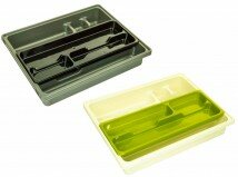 Whitefurze 9 Compartment Adjustable Plastic Cutlery Holder Tray Drawer Organiser