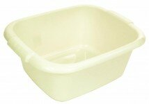 Whitefurze Cream Rectangle Plastic Washing Up Bowl Basin Kitchen