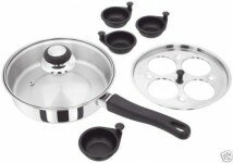 Judge 4 Person Stainless Steel Egg Poacher Poaching Pan with 4 Cups