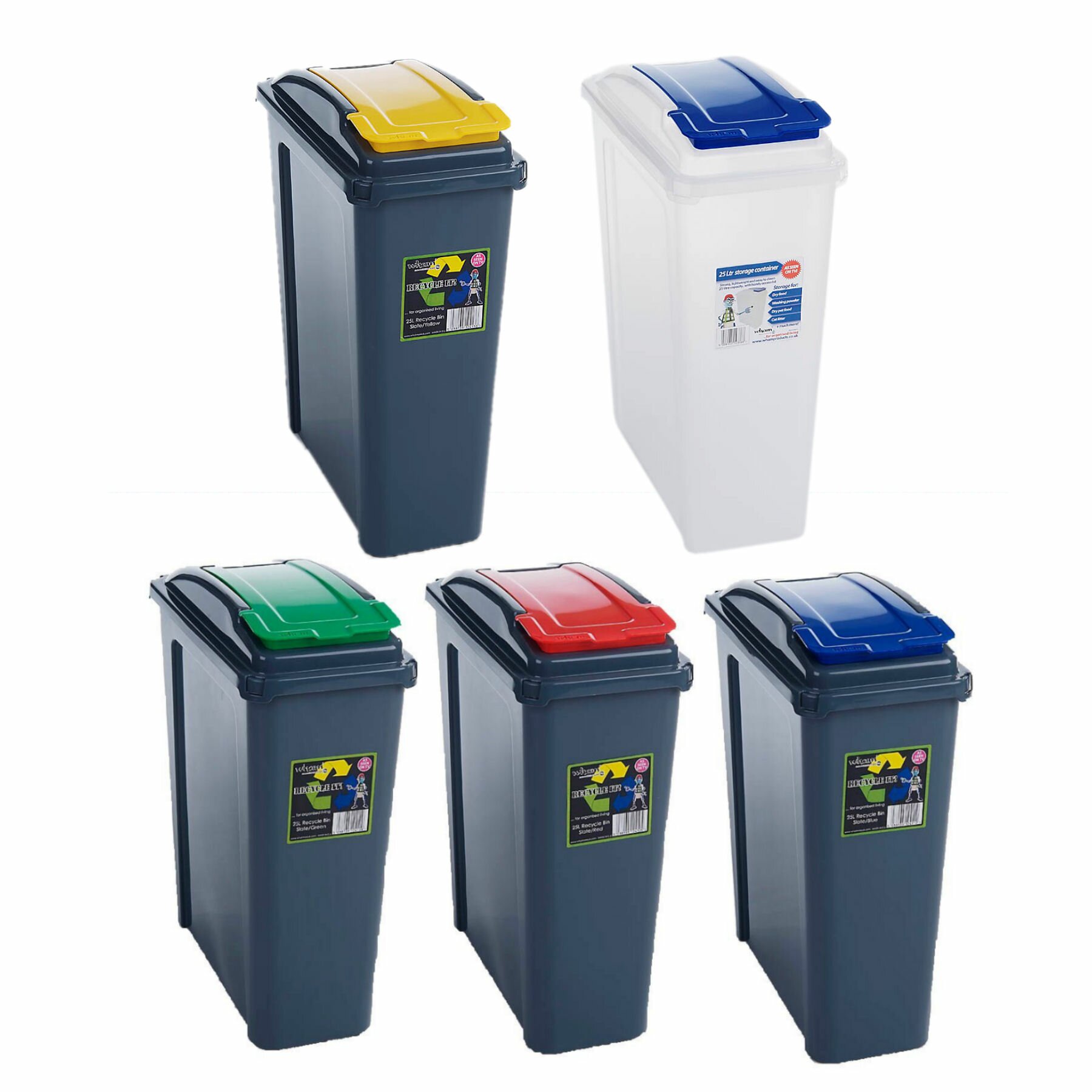 25 Litre Plastic Waste Bin High Quality with Flap Lid